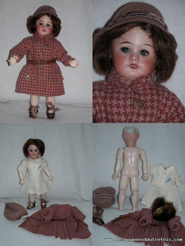 Rare authentique ensemble vêtements+chaussons poupée Bleuette